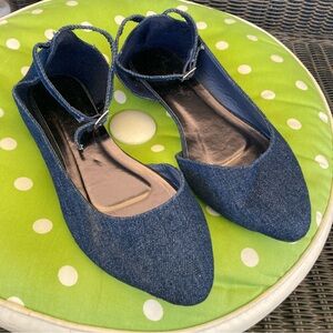 Charles Albert Blue Denim Ballet Flats